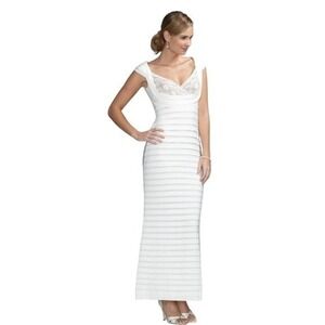 2 for $50 Adrianna Papell Boutique Maxi Dress White‎ Formal Evening Gown Wedding